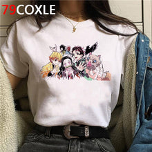 Load image into Gallery viewer, Hot Demon Slayer Funny Cartoon T Shirt Men Fashion Kimetsu No Yaiba T-shirt Graphic Japanese Anime Tshirt Hip Hop Top Tees Male