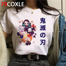 Load image into Gallery viewer, Hot Demon Slayer Funny Cartoon T Shirt Men Fashion Kimetsu No Yaiba T-shirt Graphic Japanese Anime Tshirt Hip Hop Top Tees Male