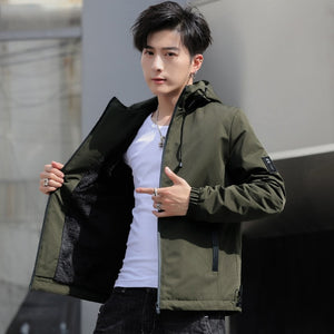 2020 New Brand Jacket Men Zipper Winter Spring Autumn Casual Solid Hooded Jackets Men's Outwear Slim Fit High Quality M-8XL 46