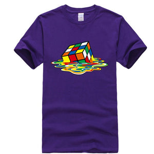 New Men's Casual High Quality100%Cotton Short Sleeve T-Shirt Magic square printing o-neck t-shirt casual hip hop t-shirt for men
