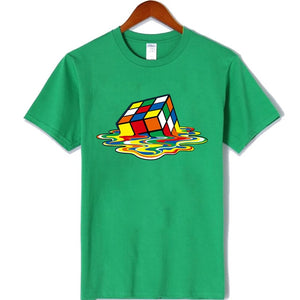 New Men's Casual High Quality100%Cotton Short Sleeve T-Shirt Magic square printing o-neck t-shirt casual hip hop t-shirt for men
