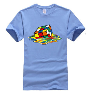 New Men's Casual High Quality100%Cotton Short Sleeve T-Shirt Magic square printing o-neck t-shirt casual hip hop t-shirt for men