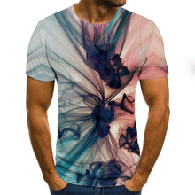 Load image into Gallery viewer, 2020 new flame men&#39;s T-shirt summer fashion short-sleeved 3D round neck tops smoke element shirt trendy men&#39;s T-shirt