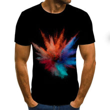 Load image into Gallery viewer, 2020 new flame men&#39;s T-shirt summer fashion short-sleeved 3D round neck tops smoke element shirt trendy men&#39;s T-shirt