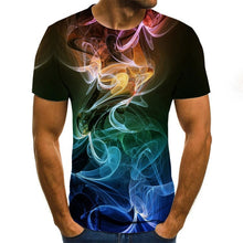 Load image into Gallery viewer, 2020 new flame men&#39;s T-shirt summer fashion short-sleeved 3D round neck tops smoke element shirt trendy men&#39;s T-shirt