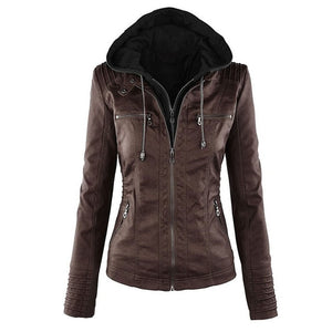 2020 New Women Autumn Winter Faux Soft Leather Jackets Coats Lady Black PU Zipper Epaule Motorcycle Streetwear