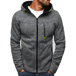 Plus Size Men's Hoodies Tracksuit 2020 Autumn Winter Drawstring Pocket Hooded Sweatshirt Long Sleeve Zip Slim Coat Male Jacket