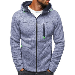 Plus Size Men's Hoodies Tracksuit 2020 Autumn Winter Drawstring Pocket Hooded Sweatshirt Long Sleeve Zip Slim Coat Male Jacket