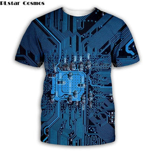 PLstar Cosmos Electronic chip Hip Hop tshirt Men 3d Full print t-shirts  Summer short sleeve tee Harajuku Punk Styl Women/Unisex