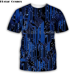 PLstar Cosmos Electronic chip Hip Hop tshirt Men 3d Full print t-shirts  Summer short sleeve tee Harajuku Punk Styl Women/Unisex
