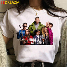 Load image into Gallery viewer, New The Umbrella Academy T Shirt Men Kawaii Summer Tops Cartoon T-shirt Cha-Cha Diego Graphic Tees Funny Harajuku Tshirt Male