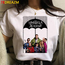 Load image into Gallery viewer, New The Umbrella Academy T Shirt Men Kawaii Summer Tops Cartoon T-shirt Cha-Cha Diego Graphic Tees Funny Harajuku Tshirt Male