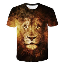 Load image into Gallery viewer, Summer 2020 new 3D printed T-shirt animal print men&#39;s T-shirt print casual T-shirt O-neck hip hop short sleeve size 110-6XL