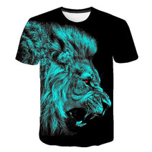 Load image into Gallery viewer, Summer 2020 new 3D printed T-shirt animal print men&#39;s T-shirt print casual T-shirt O-neck hip hop short sleeve size 110-6XL