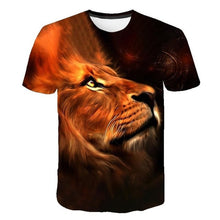 Load image into Gallery viewer, Summer 2020 new 3D printed T-shirt animal print men&#39;s T-shirt print casual T-shirt O-neck hip hop short sleeve size 110-6XL