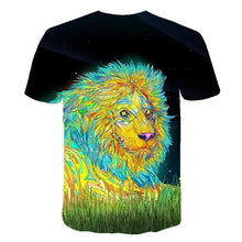 Load image into Gallery viewer, Summer 2020 new 3D printed T-shirt animal print men&#39;s T-shirt print casual T-shirt O-neck hip hop short sleeve size 110-6XL