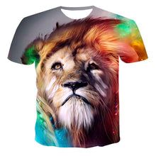 Load image into Gallery viewer, Summer 2020 new 3D printed T-shirt animal print men&#39;s T-shirt print casual T-shirt O-neck hip hop short sleeve size 110-6XL