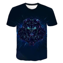 Load image into Gallery viewer, Summer 2020 new 3D printed T-shirt animal print men&#39;s T-shirt print casual T-shirt O-neck hip hop short sleeve size 110-6XL