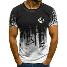 Load image into Gallery viewer, Fashion men's t-shirt ink painting style hand-painted printing casual casual men's street t-shirt men's O-neck shirt