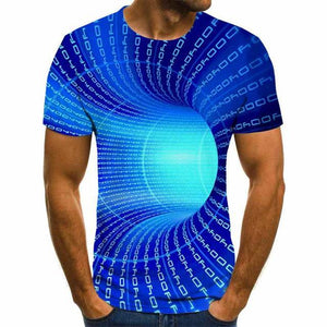 Three-dimensional vortex Men Tshirt 3D Printed Summer O-Neck Daily Casual Funny T shirt