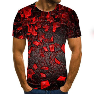 Three-dimensional vortex Men Tshirt 3D Printed Summer O-Neck Daily Casual Funny T shirt