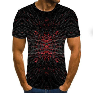 Three-dimensional vortex Men Tshirt 3D Printed Summer O-Neck Daily Casual Funny T shirt