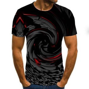 Three-dimensional vortex Men Tshirt 3D Printed Summer O-Neck Daily Casual Funny T shirt