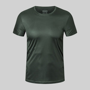 FANNAI Running T Shirt Men Breathable Sports Training Quick Drying Elastic Exercise Fitness Gym Short Sleeve Super Light