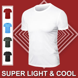 FANNAI Running T Shirt Men Breathable Sports Training Quick Drying Elastic Exercise Fitness Gym Short Sleeve Super Light