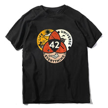 Load image into Gallery viewer, Unisex 100% Cotton 42 The Answer To Life The Universe And Everything Douglas Adams Black Men's T-shirt  Women Soft Tee Tshirt