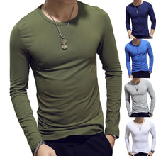 Load image into Gallery viewer, Men T Shirt Long leeve Cotton Spring Autumn Thermal Undershirt Armor Mens T Shirts Full Sleeve Round Neck Casual Men&#39;S Tees