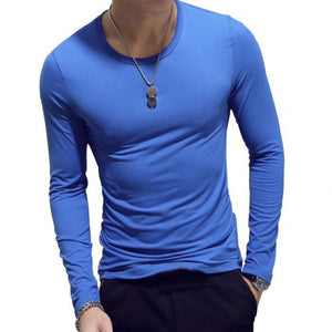 Men T Shirt Long leeve Cotton Spring Autumn Thermal Undershirt Armor Mens T Shirts Full Sleeve Round Neck Casual Men'S Tees