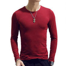 Load image into Gallery viewer, Men T Shirt Long leeve Cotton Spring Autumn Thermal Undershirt Armor Mens T Shirts Full Sleeve Round Neck Casual Men&#39;S Tees