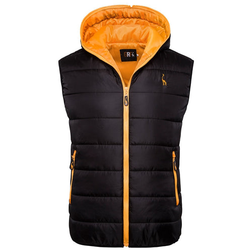 2019 New Giraffe Brand Winter Jacket Men Hoodied Vest Men Zipper Mens Jacket Sleeveless Casual Winter Waistcoat Men