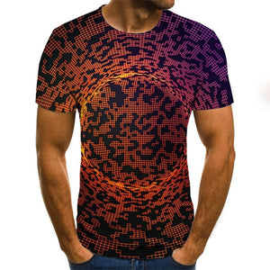 Three-dimensional vortex Men Tshirt 3D Printed Summer O-Neck Daily Casual Funny T shirt