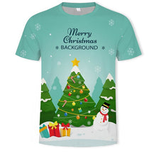 Load image into Gallery viewer, Christmas 3D printing fashion men&#39;s and women&#39;s short-sleeved T-shirt soft material outdoor casual loose men&#39;s T-shirt