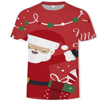 Load image into Gallery viewer, Christmas 3D printing fashion men&#39;s and women&#39;s short-sleeved T-shirt soft material outdoor casual loose men&#39;s T-shirt