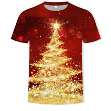 Load image into Gallery viewer, Christmas 3D printing fashion men&#39;s and women&#39;s short-sleeved T-shirt soft material outdoor casual loose men&#39;s T-shirt