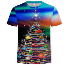 Load image into Gallery viewer, Christmas 3D printing fashion men&#39;s and women&#39;s short-sleeved T-shirt soft material outdoor casual loose men&#39;s T-shirt