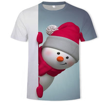 Load image into Gallery viewer, Christmas 3D printing fashion men&#39;s and women&#39;s short-sleeved T-shirt soft material outdoor casual loose men&#39;s T-shirt