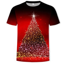 Load image into Gallery viewer, Christmas 3D printing fashion men&#39;s and women&#39;s short-sleeved T-shirt soft material outdoor casual loose men&#39;s T-shirt