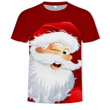 Load image into Gallery viewer, Christmas 3D printing fashion men&#39;s and women&#39;s short-sleeved T-shirt soft material outdoor casual loose men&#39;s T-shirt