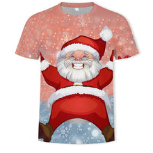 Load image into Gallery viewer, Christmas 3D printing fashion men&#39;s and women&#39;s short-sleeved T-shirt soft material outdoor casual loose men&#39;s T-shirt