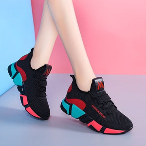 2020 Hot Sale Running Shoes Women Sport Shoes Outdoor Lace-up Platform Sneakers Air Mesh Breathable Walking Jogging Gym Trainers