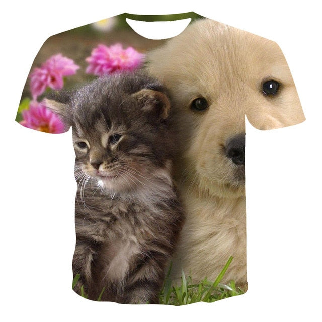 2020 Summer NewFunny 3d T Shirt Summer Hipster Short Sleeve Tee Tops A Wolf in the snow T-Shirts Short sleeve tops