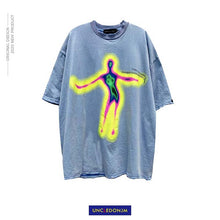Load image into Gallery viewer, UNCLEDONJM Distorted Portrait Printing Short-Sleeved T-shirt Hip-Hop Summer streetwear oversized retro men t shirt NF-NB107