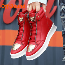 Load image into Gallery viewer, Off-Bound Men Ankle Boots High-cut Sneakers Basketball Shoes Leopard Platform Skate Sport Training Shoes Men Casual Shoes