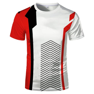 Fashion new 3D printing summer hot sale short-sleeved round neck men and women same sports T-shirt