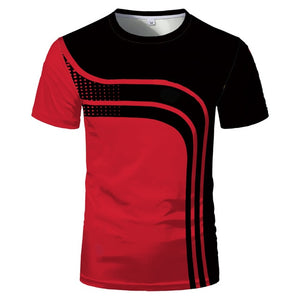 Fashion new 3D printing summer hot sale short-sleeved round neck men and women same sports T-shirt