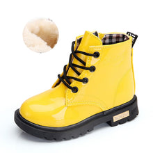 Load image into Gallery viewer, 2021 New Winter Children Shoes PU Leather Waterproof Martin Boots Kids Snow Boots Brand Girls Boys Rubber Boots Fashion Sneakers